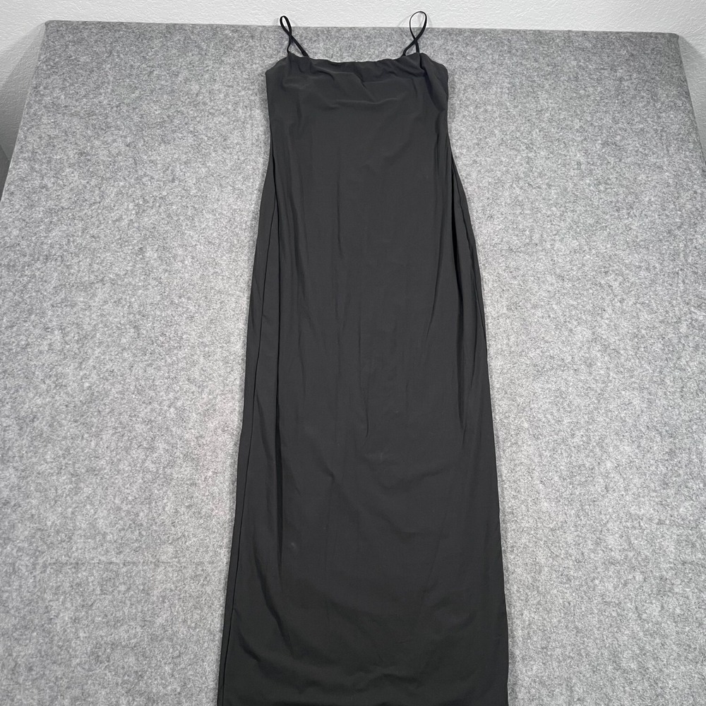 Skims Onyx Black Sleeveless Soft Lounge Long‎ Slip Maxi Dress Women's Size Large